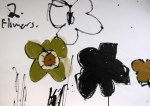Flowers II . Ink and acrylic on paper . 1998