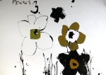 Flowers III . Ink and acrylic on paper . 1998