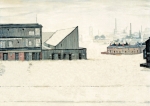 (Nobody) Going to the Match (1953) by Laurence Stephen Lowry . Digital rework/removal . 2013
