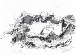 Structure 1: Ness of Brodgar (field drawing) . Ink, pencil and marker on paper . 2014